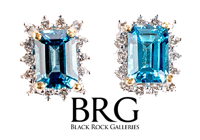 Stud - 14k Blue Topaz & Diamond Earrings